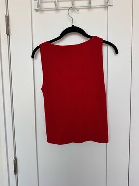 Abercrombie & Fitch Red Ribbed Boatneck Tank Top